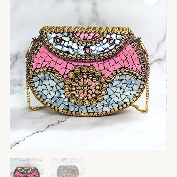 NEW Ramla Beverly Hills Mosaic Clutch and Crossbody Bag - Picture 11 of 11